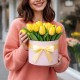 15 желтых тюльпанов в коробке
