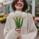 Букет 3 белых тюльпана