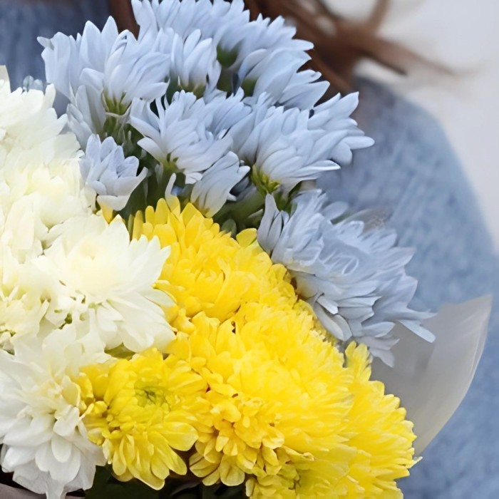 Букет 3 хризантемы микс Букет 3 хризантемы микс