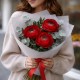 Букет 3 красных ранункулюса
