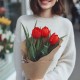 Букет 3 красных тюльпана