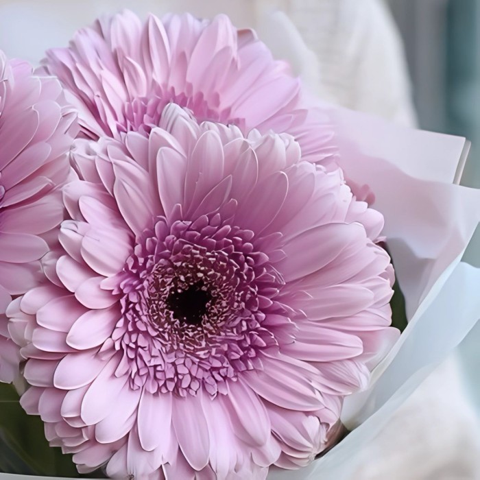 Букет 3 розовые герберы Букет 3 розовые герберы