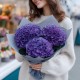 Букет 3 темно-фиолетовые гортензии