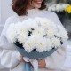 Букет 4 белые хризантемы