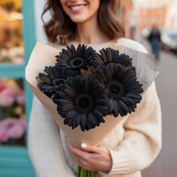 5 черных гербер