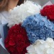 Букет 7 гортензий микс
