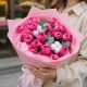 7 пионовидных кустовых роз с хлопком