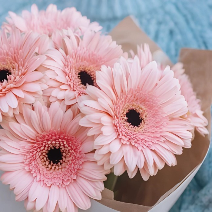 Букет 7 розовых гербер Букет 7 розовых гербер