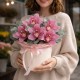 7 розовых орхидей в коробке
