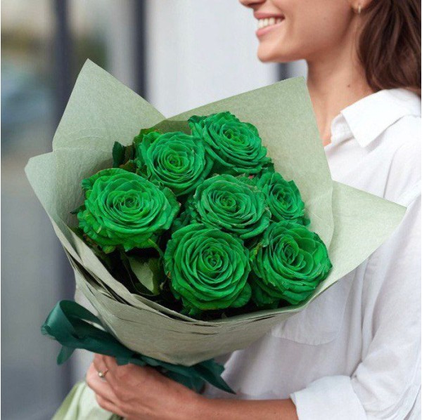 7 зеленых роз