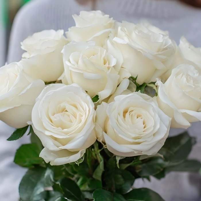 Букет 9 белых роз