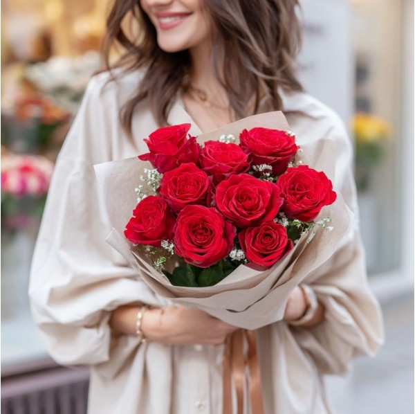 Маленькие розы 9 штук