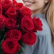 Букет 15 красных роз 50 см