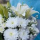 Букет из лилий и хризантем