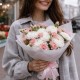 Букет с кустовой гвоздикой и хризантемой
