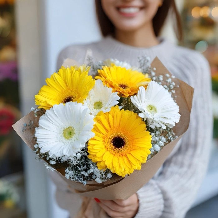 Красивый букет из гербер Красивый букет из гербер