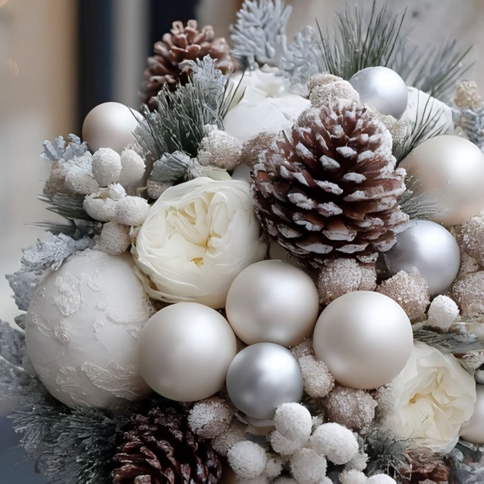 Рождественский букет с декором