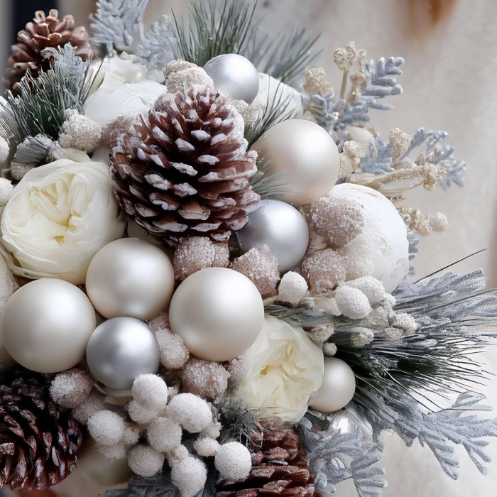 Рождественский букет с декором