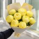 Букет 9 желтых пионов