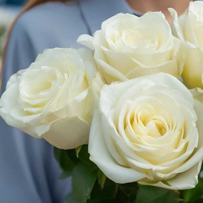 Букет белые розы 5 шт.