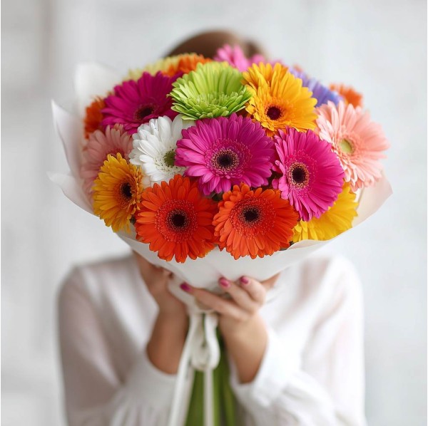 21 гербера микс